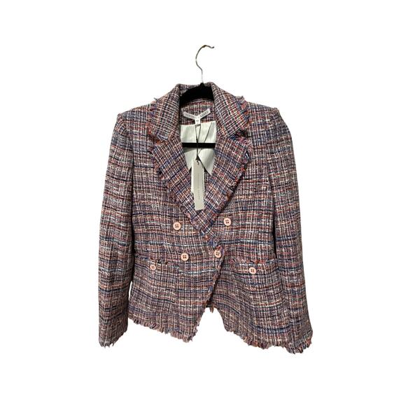 Veronica Beard Theron Double-Breasted Tweed Blazer Size 2 - Picture 5 of 8